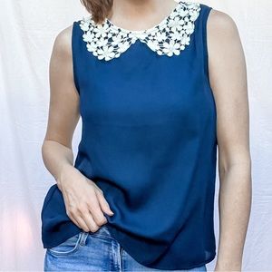 Navy and white tank - Peter Pan color